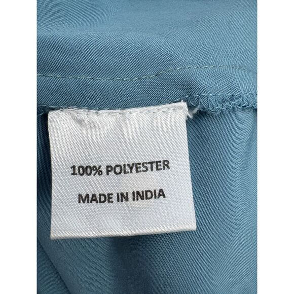 FabAlley Georgette A Line Maxi Casual Dress Size S Feminine Romantic Blue Floral - Picture 11 of 13